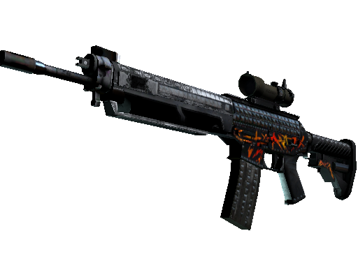 StatTrak™ SG 553 | Heavy Metal (Battle-Scarred)