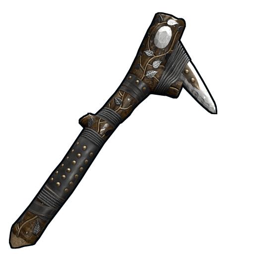 Silver Leaf Stone Pickaxe