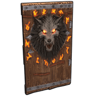 Wolf Warrior Wooden Door