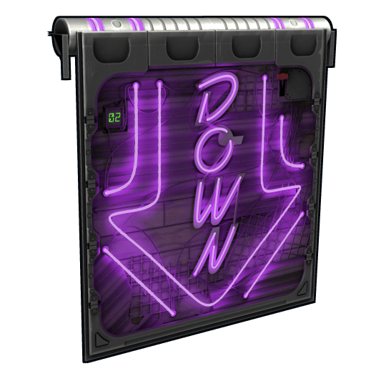 Neon Down Garage Door