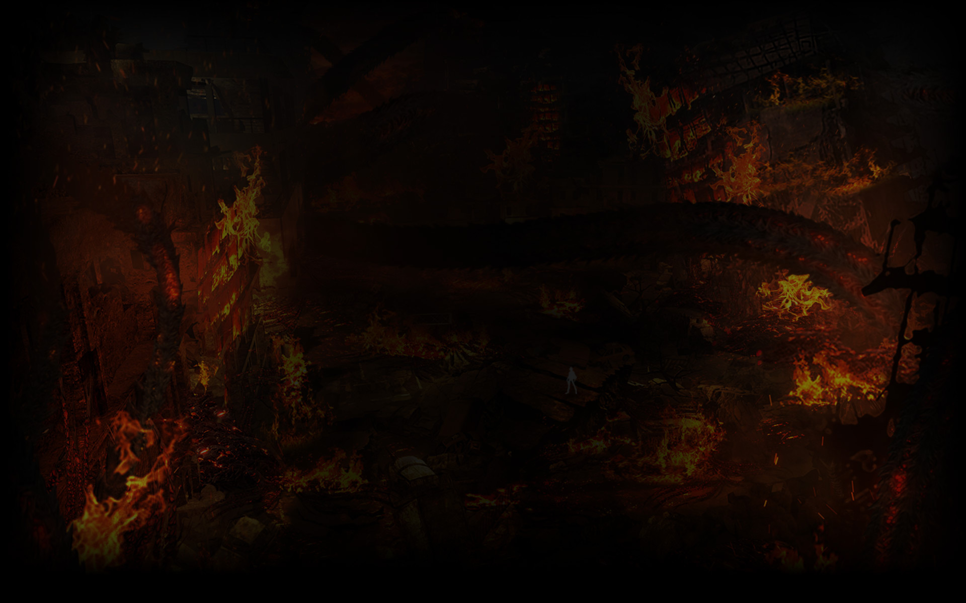 City of Falling Flame Background