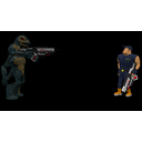 Reptile aiming at the hero