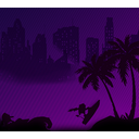 Purple Palm Trees Mini Background