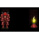 With fire!