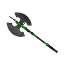 Strange Festivized Professional Killstreak Health and Hell (Green) Scotsman's Skullcutter (Well-Worn)