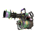 Unusual Festivized Professional Killstreak Brain Candy Minigun (Battle Scarred)