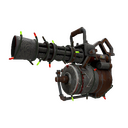 Strange Unusual Festivized Professional Killstreak Damascus and Mahogany Minigun (Battle Scarred) (Hot)