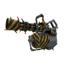 Unusual Festivized Professional Killstreak Hazard Warning Minigun (Minimal Wear) (Cool)