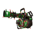 Strange Unusual Festivized Professional Killstreak Gifting Mann's Wrapping Paper Minigun (Battle Scarred) (Hot)