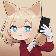 Fia with Phone - Chibi Neko