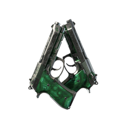 Dual Berettas | Polished Malachite (Battle-Scarred)