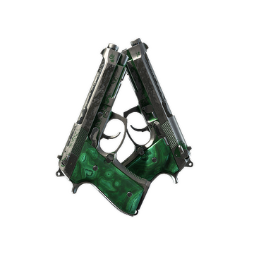 Dual Berettas | Polished Malachite (Battle-Scarred)