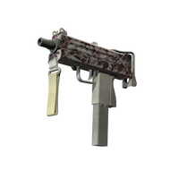 MAC-10 | Red Filigree (Battle-Scarred)