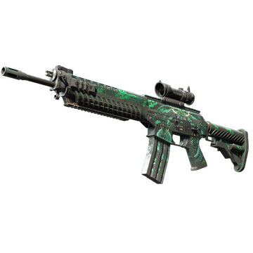 StatTrak™ SG 553 | Dragon Tech (Battle-Scarred)