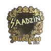 Sticker | saadzin (Gold) | Budapest 2025