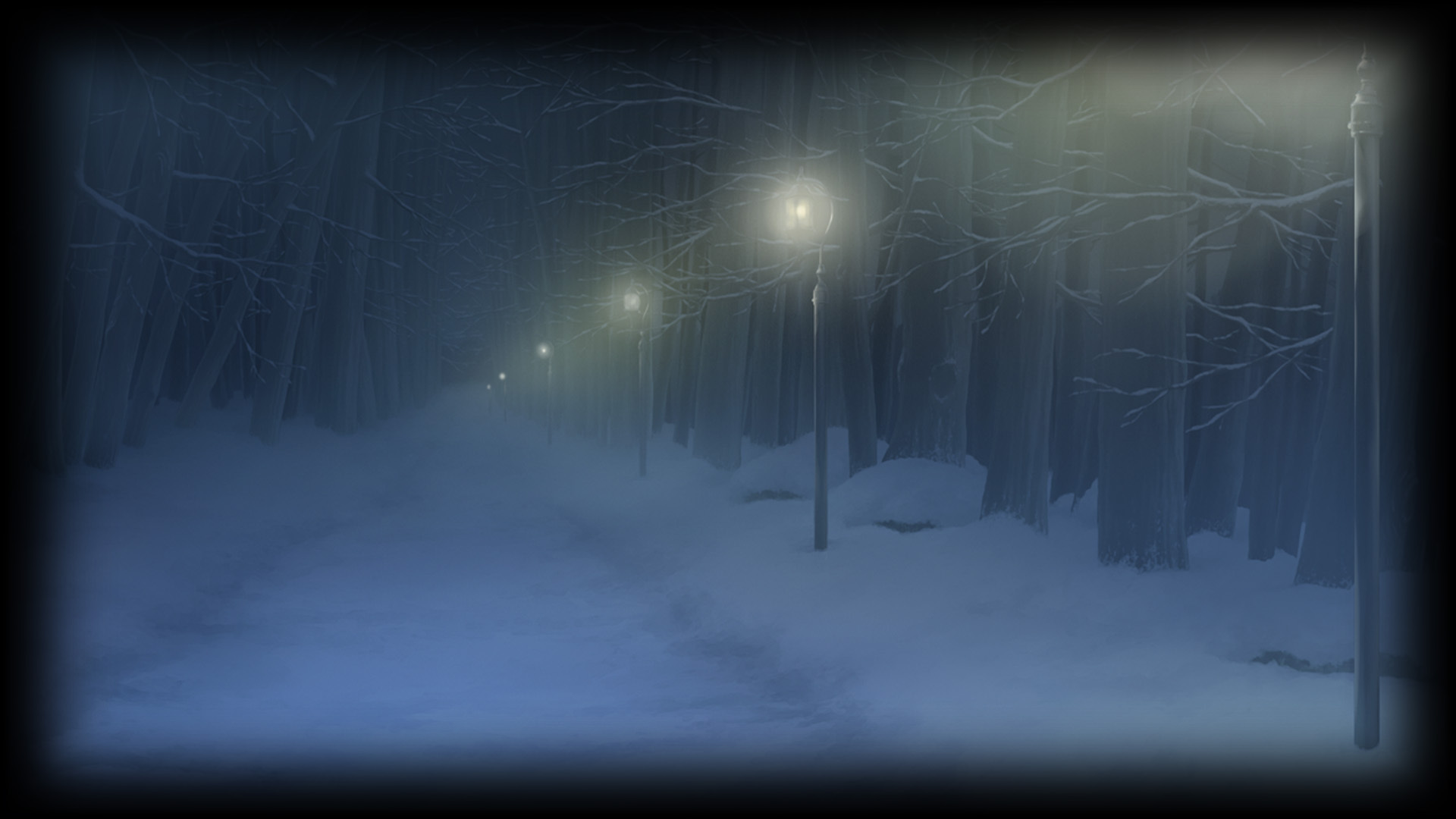 Footsteps between snow