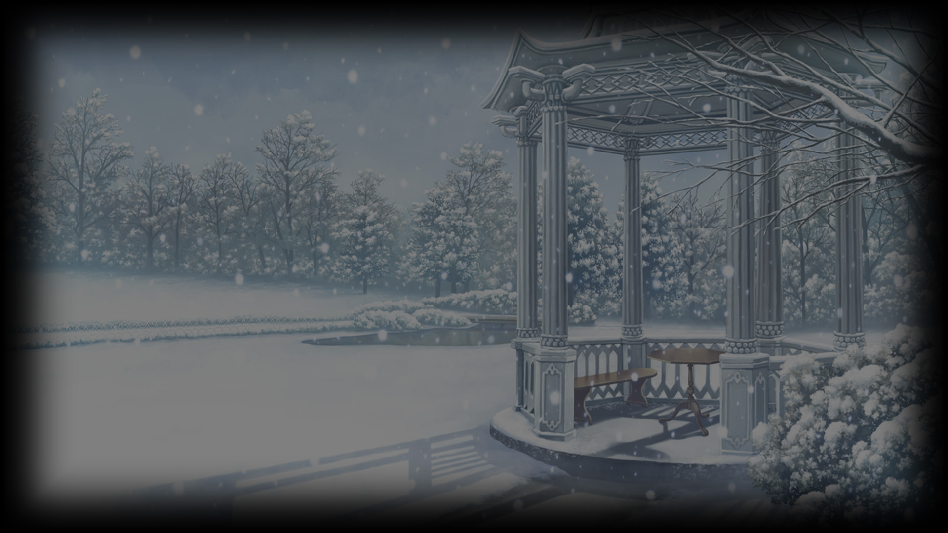The garden in the snow