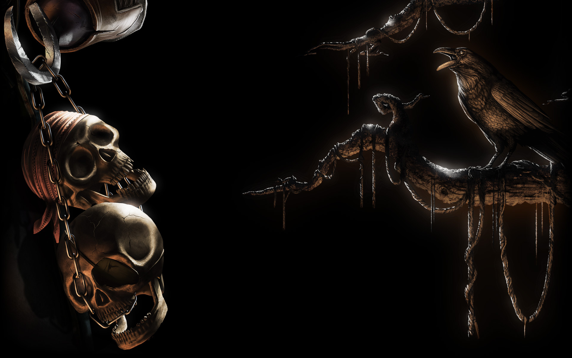 Raven and Skulls