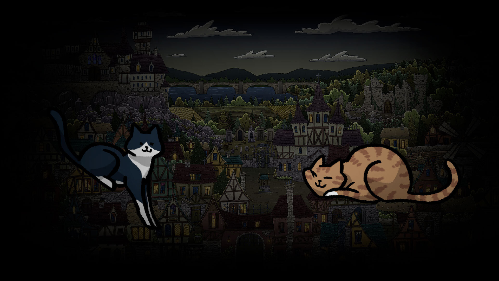 Spooky Village Happy Cats