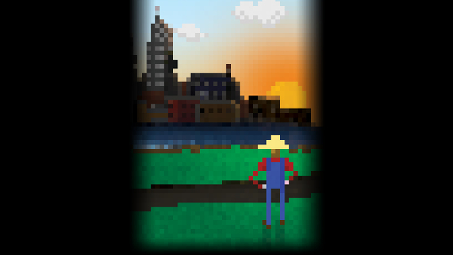 Pixelated City Quest Painting