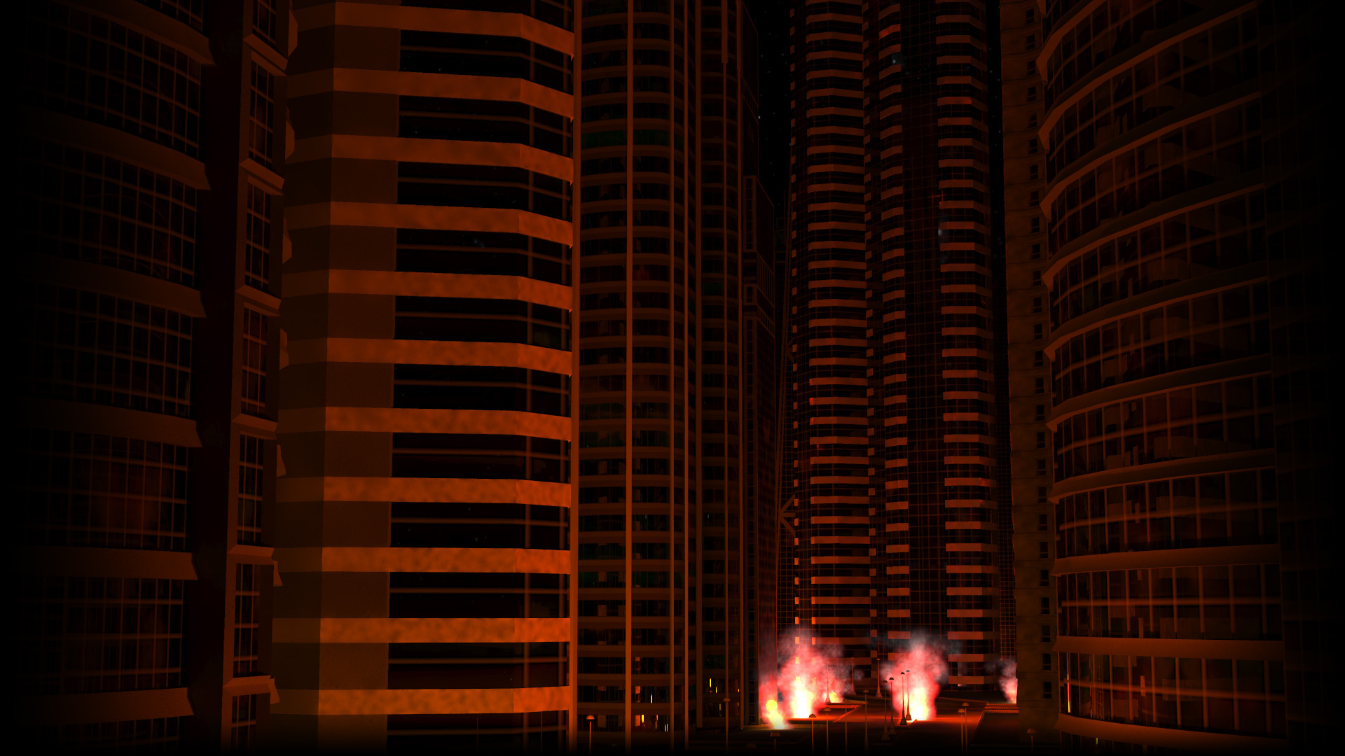 The burning city