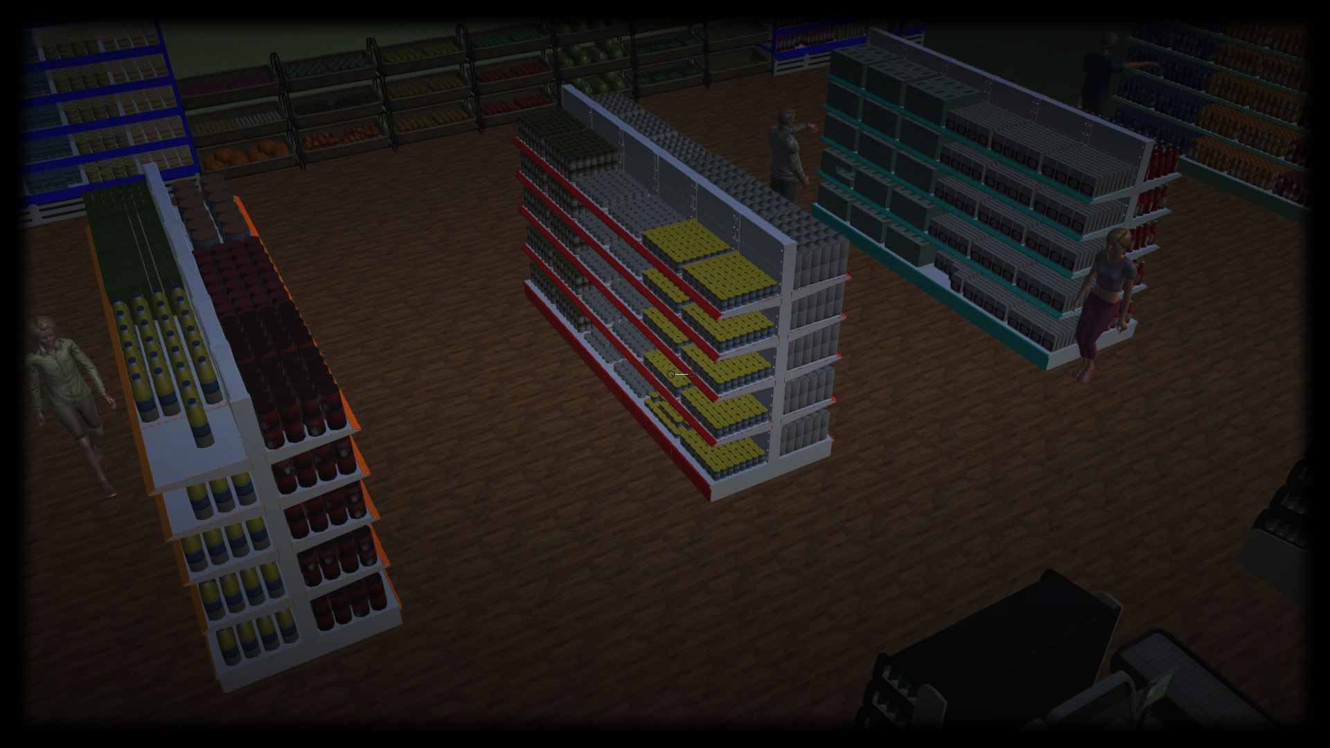 Grocery store shelves